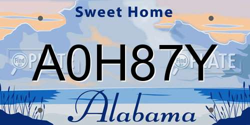A0H87Y Alabama License Plate