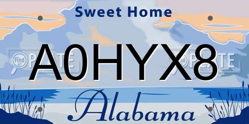 A0HYX8 Alabama License Plate
