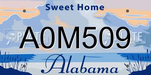 A0M509 Alabama License Plate