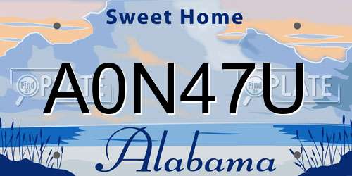 A0N47U Alabama License Plate