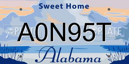 A0N95T Alabama License Plate