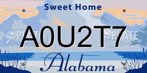A0U2T7 Alabama License Plate