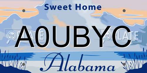 A0UBYC Alabama License Plate