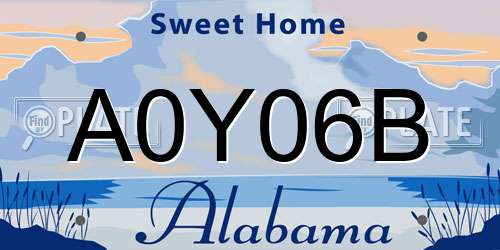 A0Y06B Alabama License Plate