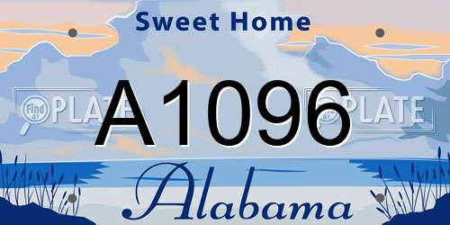 A1096 Alabama License Plate