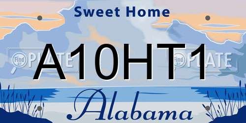 A10HT1 Alabama License Plate