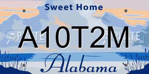 A10T2M Alabama License Plate