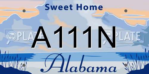 A111N Alabama License Plate