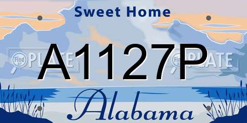 A1127P Alabama License Plate