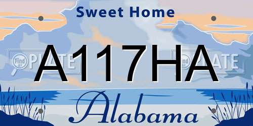 A117HA Alabama License Plate