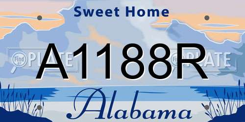 A1188R Alabama License Plate
