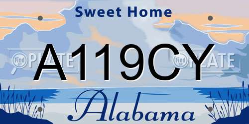 A119CY Alabama License Plate