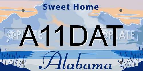 A11DAT Alabama License Plate