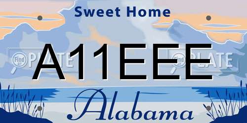 A11EEE Alabama License Plate