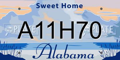 A11H70 Alabama License Plate