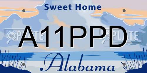 A11PPD Alabama License Plate
