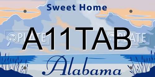A11TAB Alabama License Plate