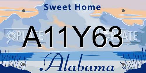 A11Y63 Alabama License Plate