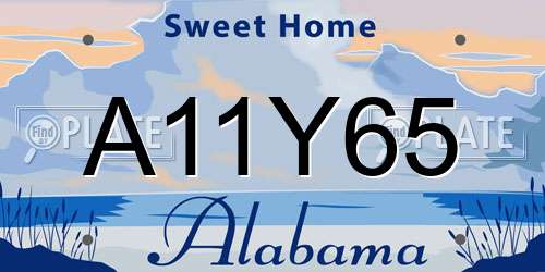 A11Y65 Alabama License Plate