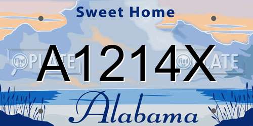 A1214X Alabama License Plate