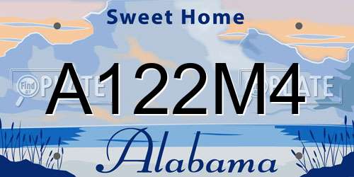 A122M4 Alabama License Plate