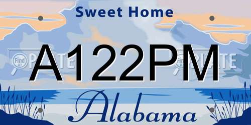 A122PM Alabama License Plate