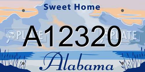 A12320 Alabama License Plate