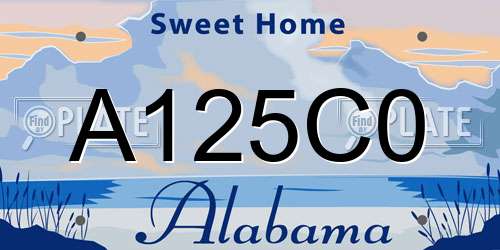 A125C0 Alabama License Plate