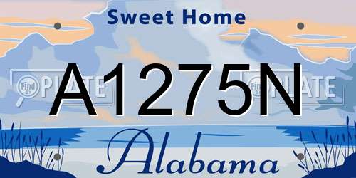A1275N Alabama License Plate
