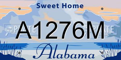A1276M Alabama License Plate