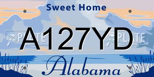 A127YD Alabama License Plate