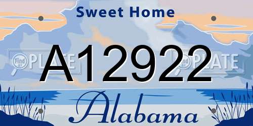 A12922 Alabama License Plate