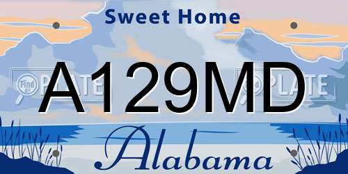 A129MD Alabama License Plate