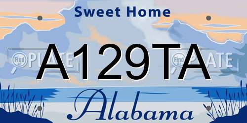 A129TA Alabama License Plate