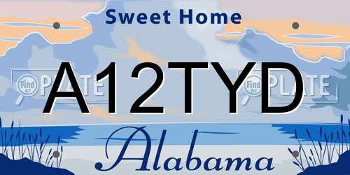 A12TYD Alabama License Plate
