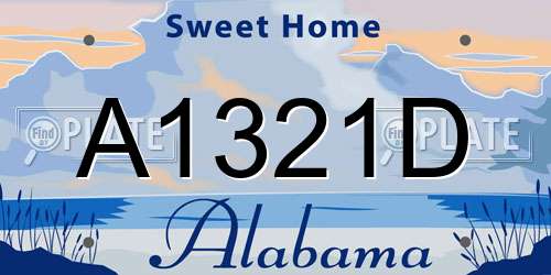 A1321D Alabama License Plate