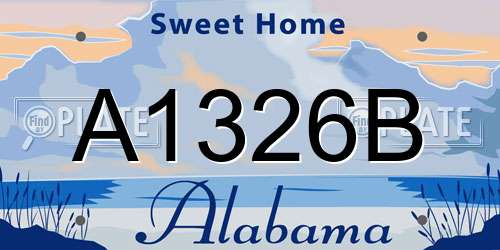 A1326B Alabama License Plate