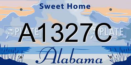A1327C Alabama License Plate