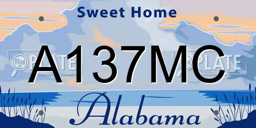 A137MC Alabama License Plate