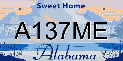 A137ME Alabama License Plate
