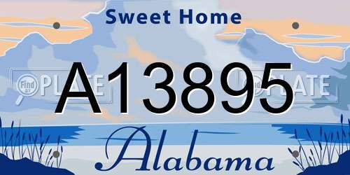 A13895 Alabama License Plate