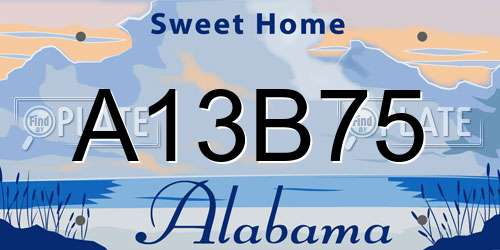 A13B75 Alabama License Plate