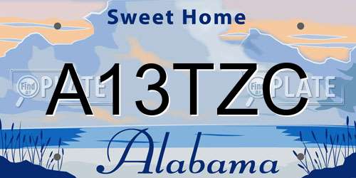 A13TZC Alabama License Plate