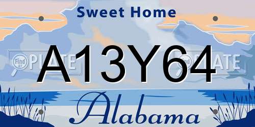 A13Y64 Alabama License Plate