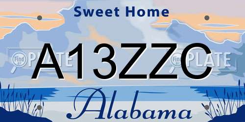 A13ZZC Alabama License Plate