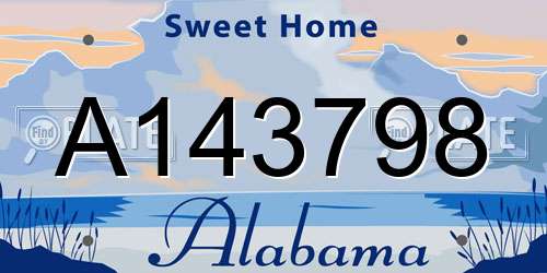 A143798 Alabama License Plate