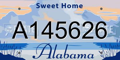 A145626 Alabama License Plate