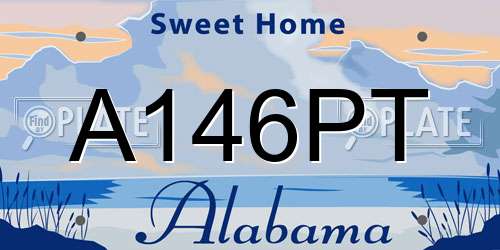 A146PT Alabama License Plate