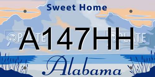 A147HH Alabama License Plate