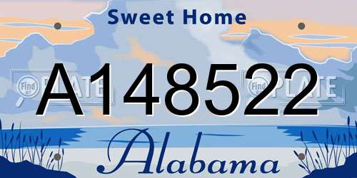 A148522 Alabama License Plate
